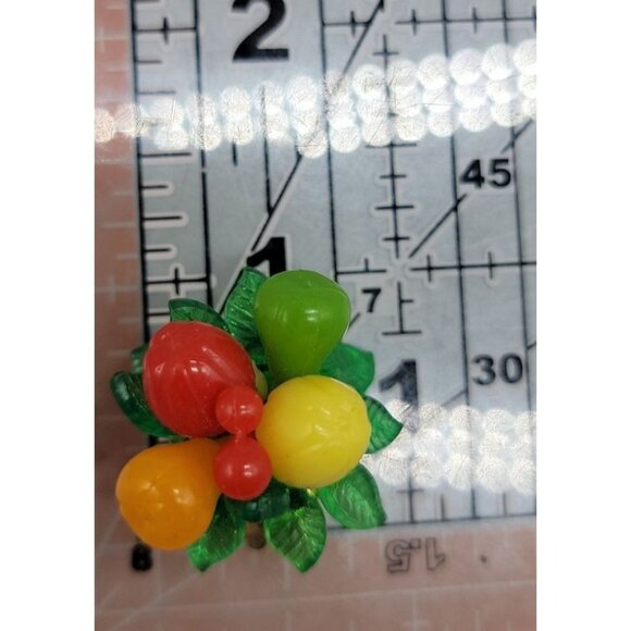 Carmen Miranda Fruit Salad Clip On Earrings Hong Kong Vintage Tutti Fruitti - Picture 4 of 15